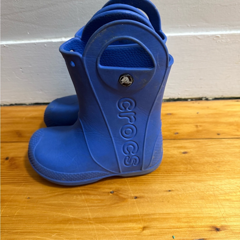 CROCS Kids Vibrant Blue Rain Boots
